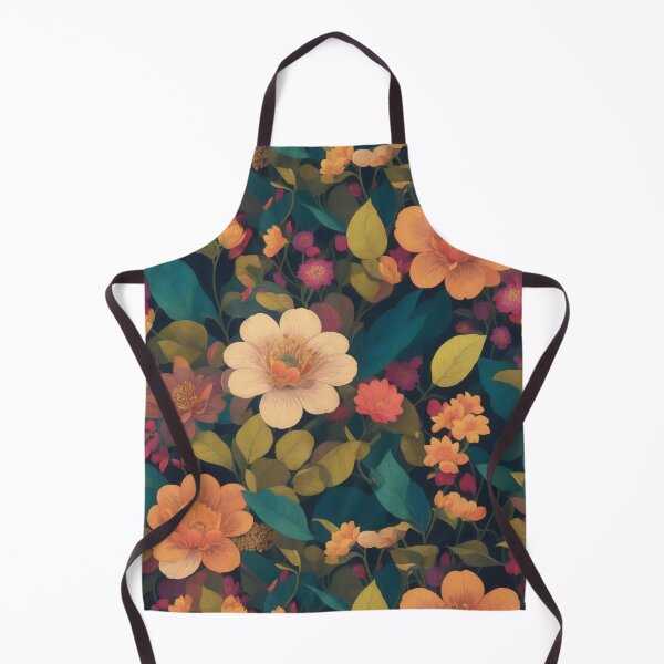 Item preview, Generated 70s Watercolor Tropical Flower and Leaf pattern  designed and sold by AiArtMerch.