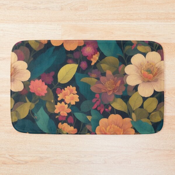 Item preview, Generated 70s Watercolor Tropical Flower and Leaf pattern  designed and sold by AiArtMerch.
