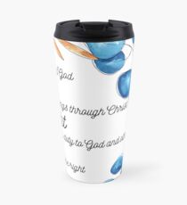 Charlotte Mason Motto, blue wreath Travel Mug
