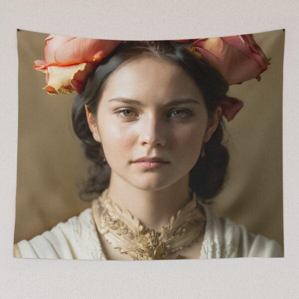 Item preview, Portrait Renaissance woman flower designed and sold by jsebouvi.
