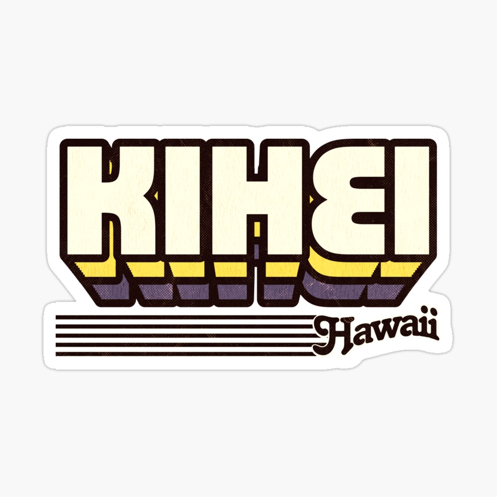 Kihei, Hawaii | Retro Stripes Sticker