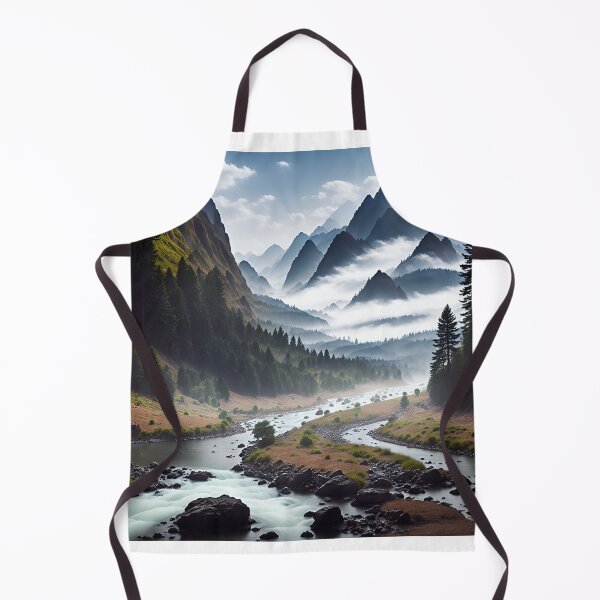 Item preview, Misty Mountains With a River Running Through Them, Ai Generated Art designed and sold by AiGens.
