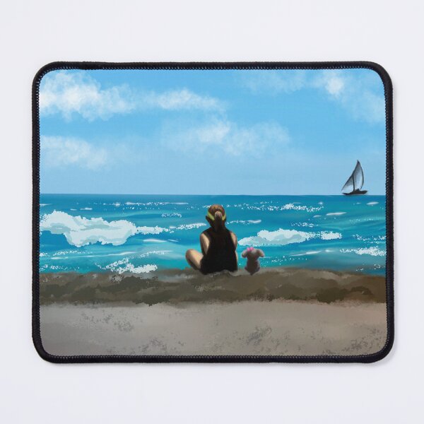 Item preview, Woman & Dog at the Beach designed and sold by kaleap192.