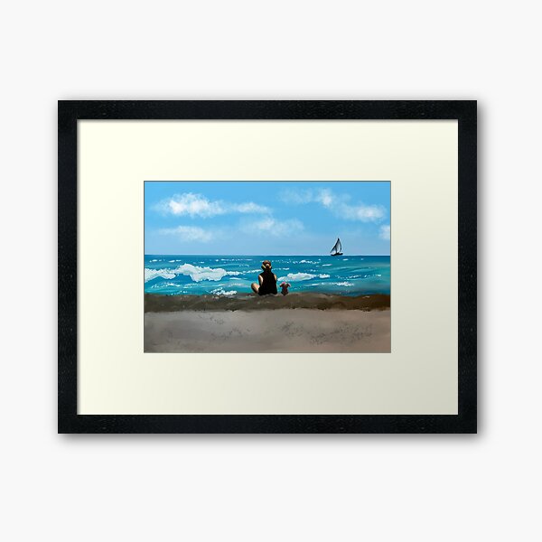 Item preview, Woman & Dog at the Beach designed and sold by kaleap192.