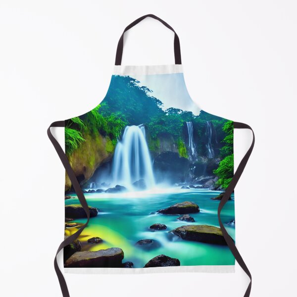 Item preview, Tropical Rainforest Landscapes With a Waterfall or River Running Through Them, Ai Generated Art designed and sold by AiGens.