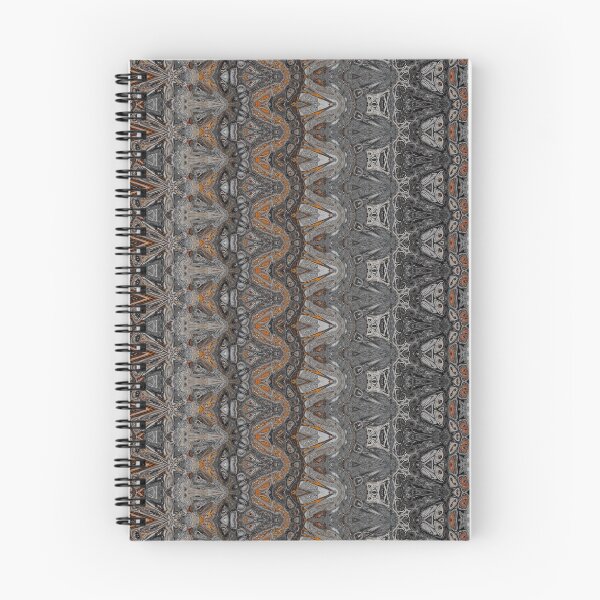 Artikelvorschau, Granite Grey Victorian Style Kaleidoscope Stripe Pattern with Orange and Red Detail entworfen und verkauft von Trevor Hirst.
