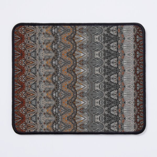 Artikelvorschau, Granite Grey Victorian Style Kaleidoscope Stripe Pattern with Orange and Red Detail entworfen und verkauft von Trevor Hirst.