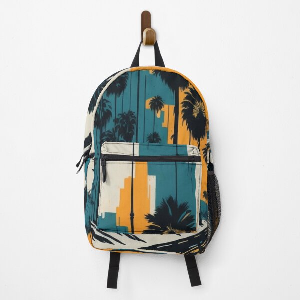 Item preview, City road dawn palm trees painting illustration design artwork designed and sold by Meena-tta.
