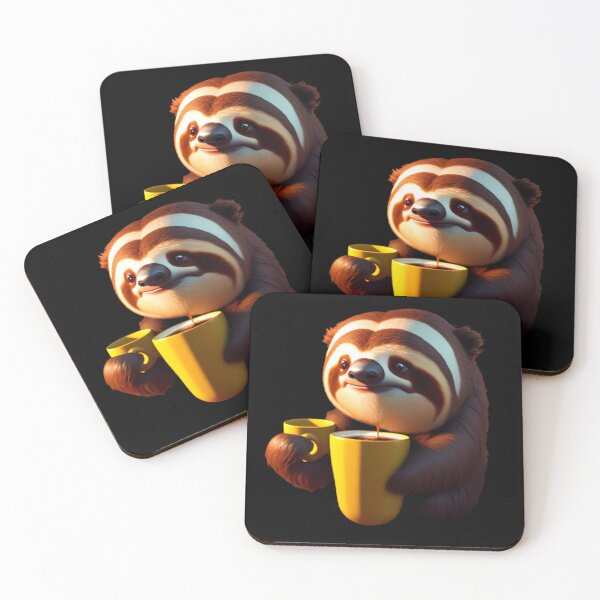 Item preview, Cute sloth drinks coffee  designed and sold by sweetiejojo.