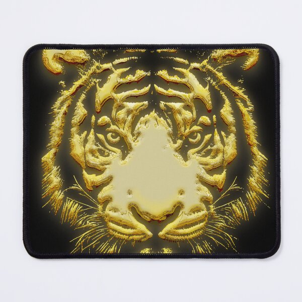 Item preview, tiger face 3d art | tiger face 3d golden art  designed and sold by KARTICK DUTTA.