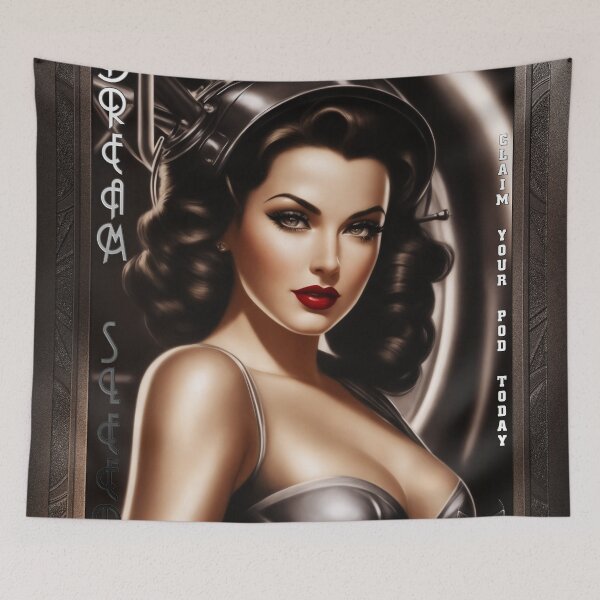 Item preview, Girl In Tech - The Dream Sleep Trap AI Concept Art Captivating Beauty Portrait by Xzendor7 designed and sold by Xzendor7 Digital Art Creations.