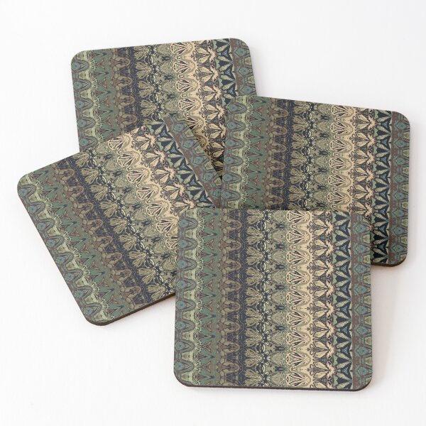 Item preview, Victorian Style Kaleidoscope Stripe Pattern in Green Brown and Cream designed and sold by Trevor Hirst.