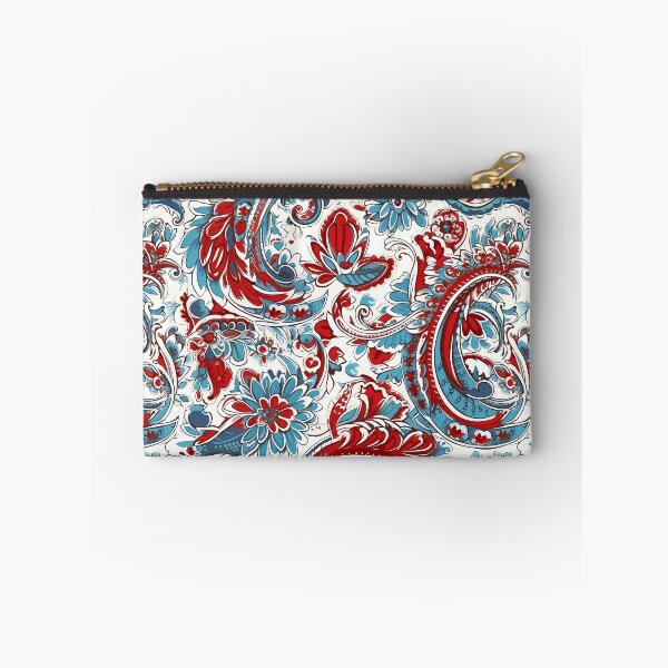 Item preview, Soviet Pop Art Paisley Pattern: Intricate Red, Blue & White Print designed and sold by GiveMeMood.