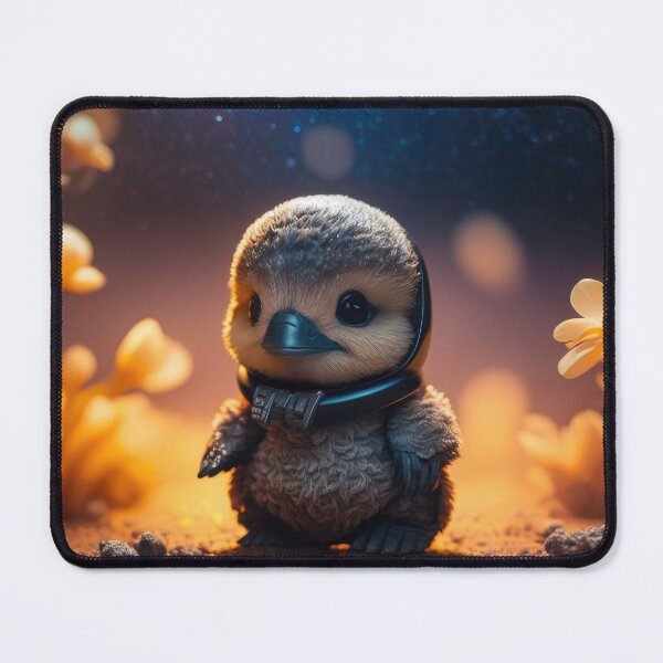 Item preview, An adorable baby duck astronaut in space with floral and space background. designed and sold by HappyPrompt.