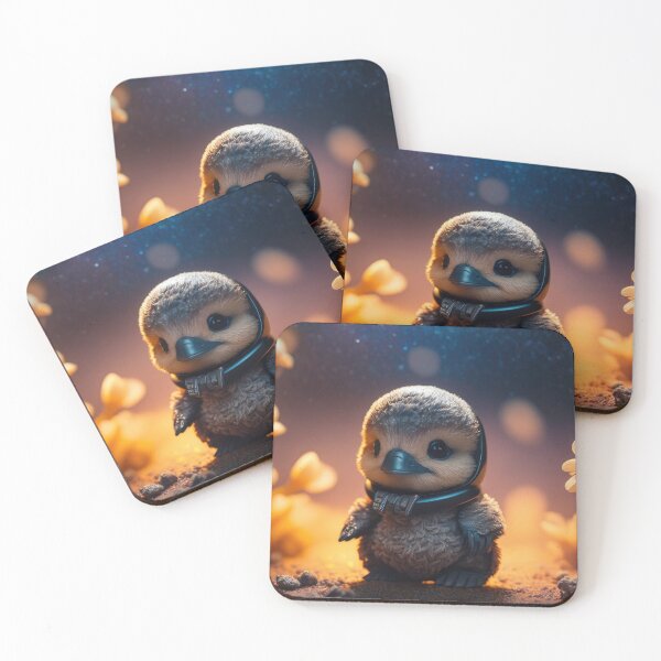 Item preview, An adorable baby duck astronaut in space with floral and space background. designed and sold by HappyPrompt.