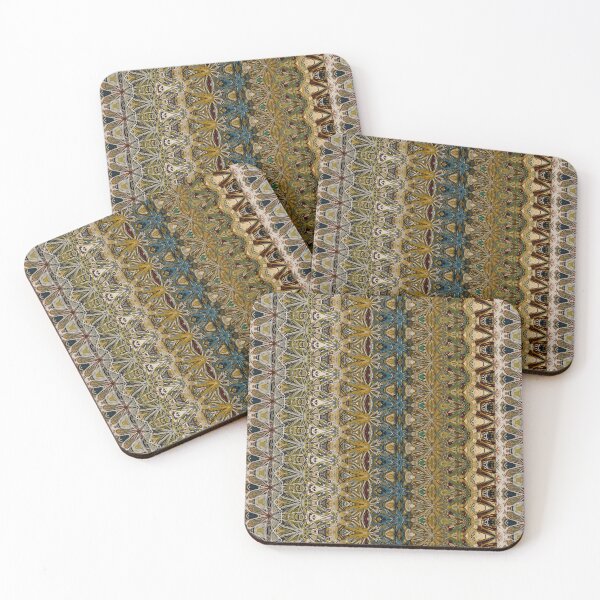Item preview, Victorian Style Kaleidoscope Stripe Pattern in Browns Blue and Cream designed and sold by Trevor Hirst.