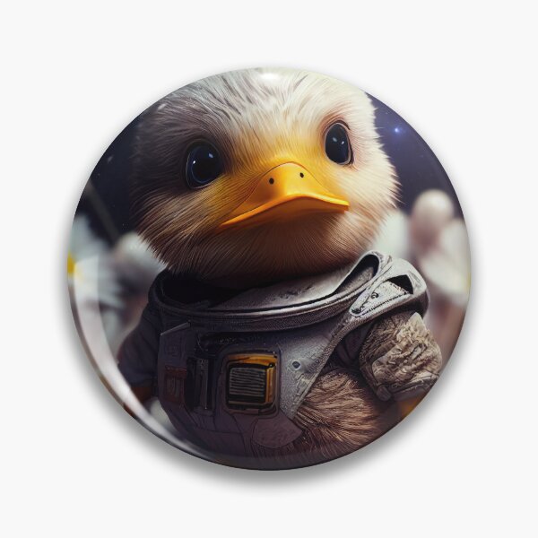 Item preview, A lovable baby duck astronaut in space with floral and space background. designed and sold by HappyPrompt.