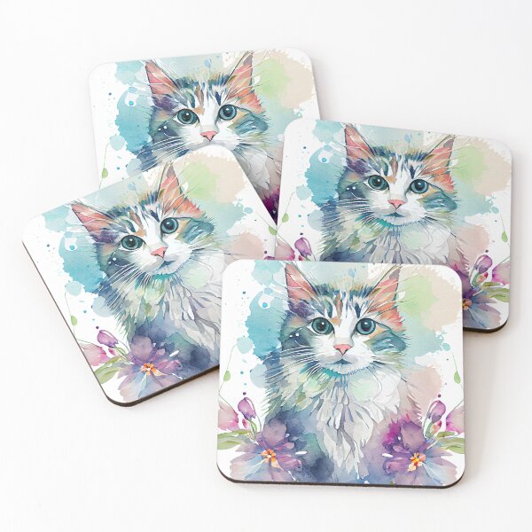 Item preview, Blooming Whiskers: A Delightfully Cute Cat with Flowers T-Shirt Design designed and sold by Puppy Paws.