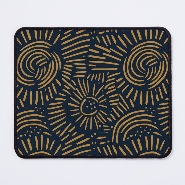 Item preview, Sunflower  Scandi Woodcut Blue designed and sold by DesignHausArt.