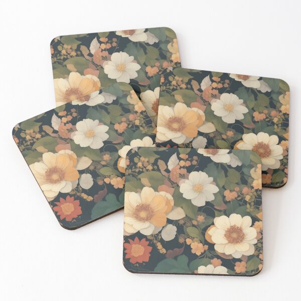 Item preview, Generated 70s Watercolor Tropical Flower and Leaf pattern  designed and sold by AiArtMerch.