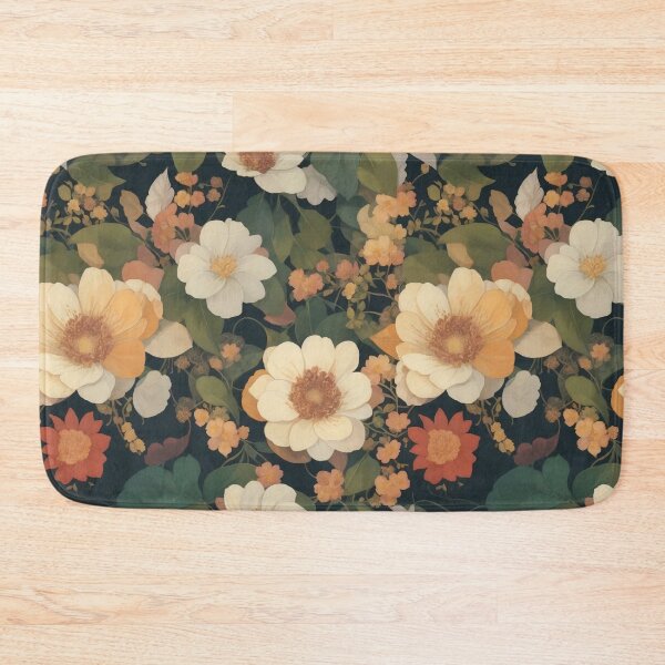 Item preview, Generated 70s Watercolor Tropical Flower and Leaf pattern  designed and sold by AiArtMerch.