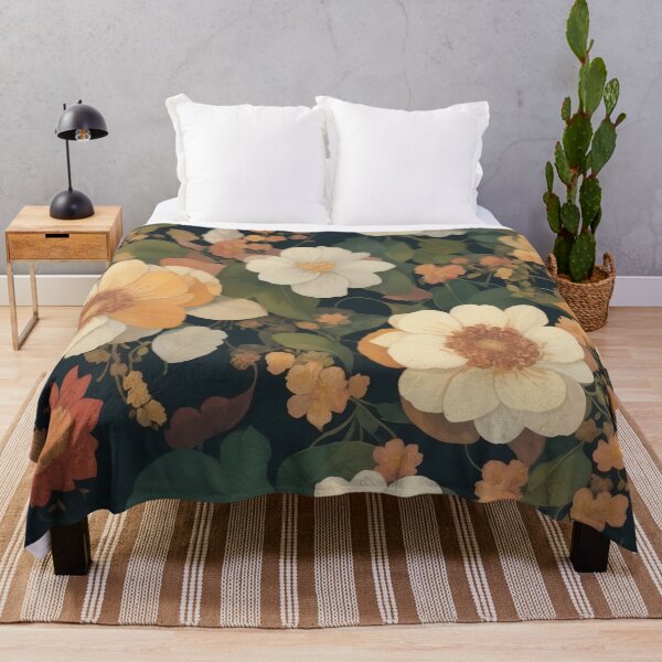 Item preview, Generated 70s Watercolor Tropical Flower and Leaf pattern  designed and sold by AiArtMerch.