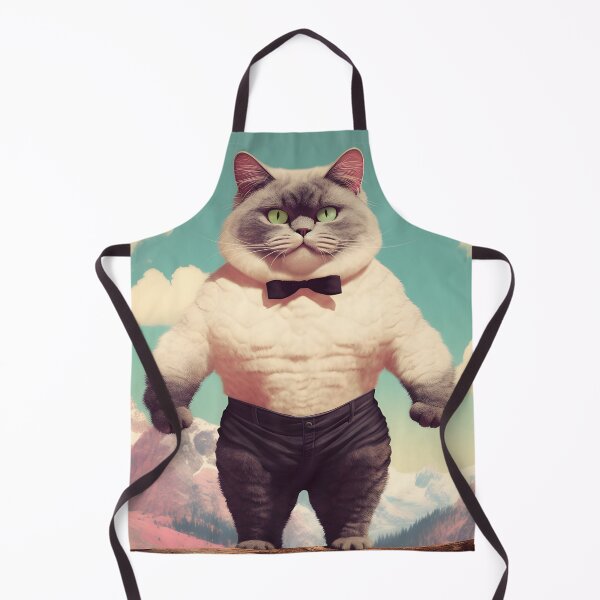 Item preview, Muscle Meow Quirky Retro Art Cat designed and sold by KittyStampedeCo.