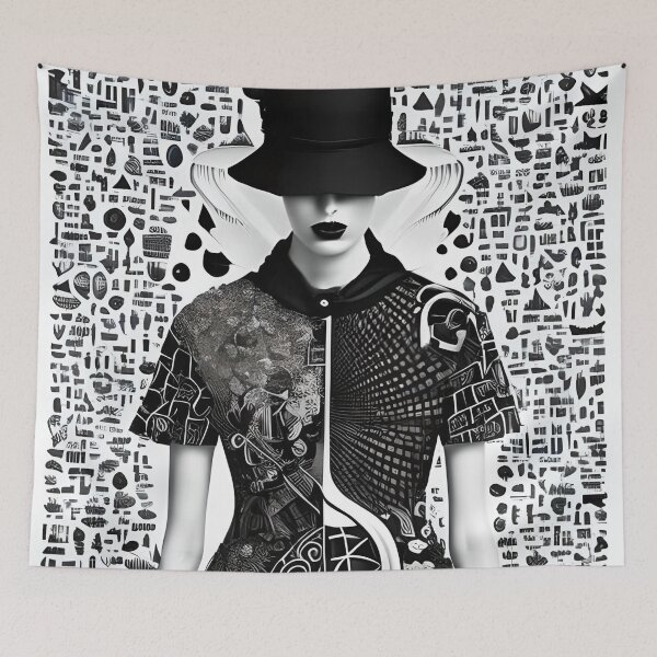 Item preview, "Elegance in Black and White: Portrait of a Modern Woman" designed and sold by DraftDuck.