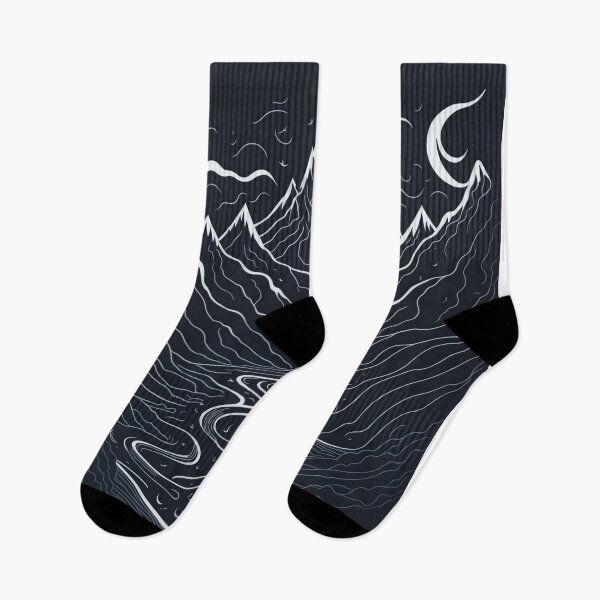 Item preview, Whimsical Journey: A Breathtaking Black and White Doodle Landscape designed and sold by RedArtG09.