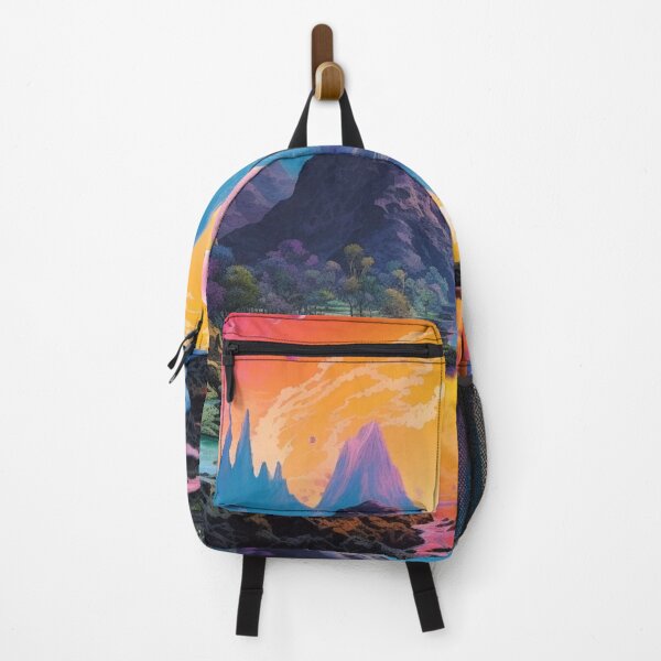 Item preview, Vibrant and Serene Colorful Landscape Lake Art designed and sold by BerthaArt.