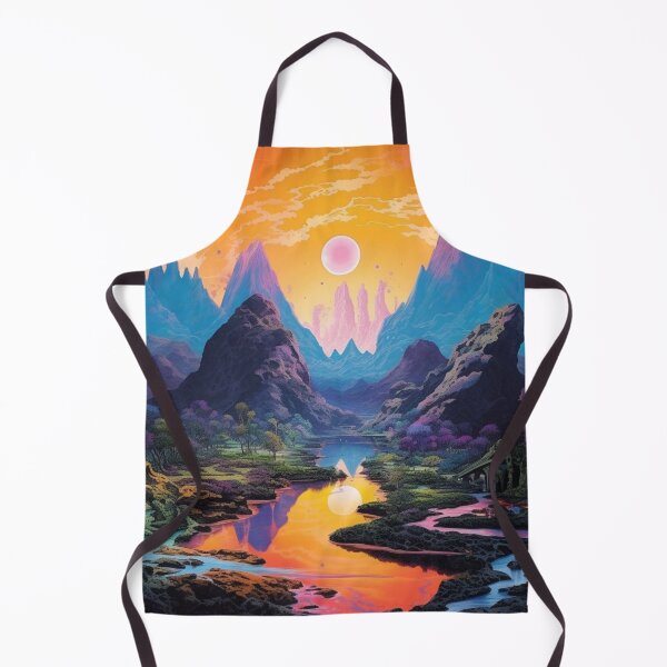 Item preview, Vibrant and Serene Colorful Landscape Lake Art designed and sold by BerthaArt.