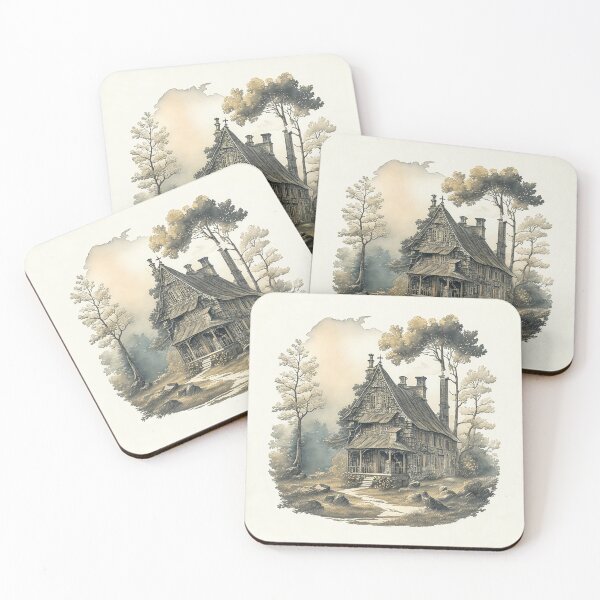 Item preview, Old beautiful abandoned forest cottage designed and sold by SimpleWallArt.