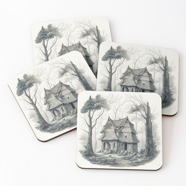 Item preview, Old beautiful abandoned forest cottage designed and sold by SimpleWallArt.