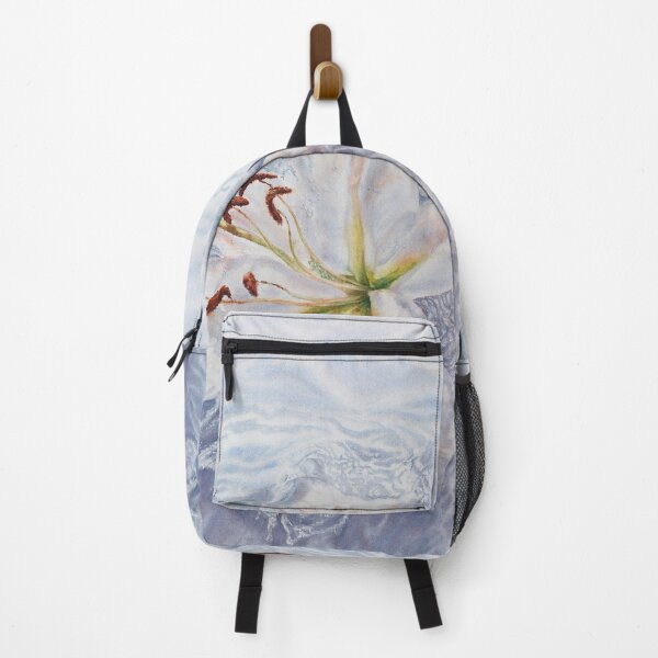 Item preview, White lily flower in a blue water designed and sold by Katenaz.