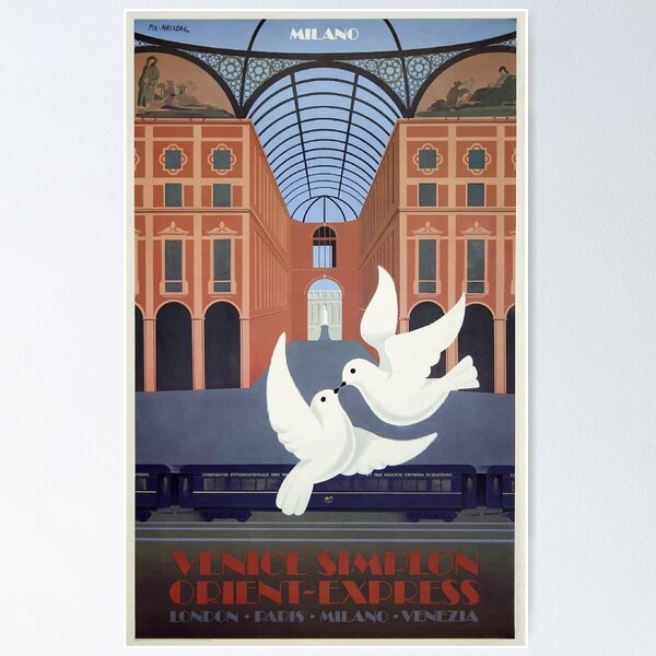 Item preview, Venice-Simplon-Orient-Express–Milano-Pierre Fix Masseau-Vintage-Travel-Poster designed and sold by cjgraphic.