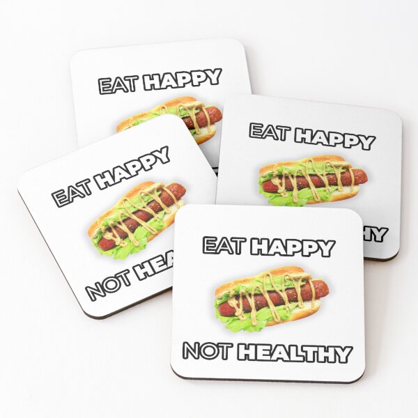Item preview, Happy Not Healthy - Funny Gifts for Hot-dog Lovers designed and sold by sirMatys.