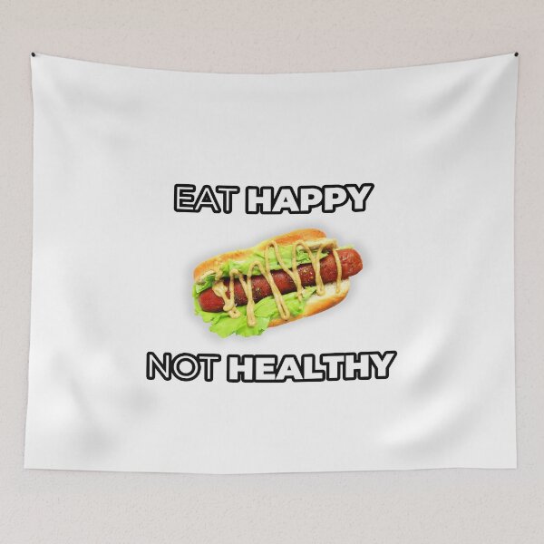 Item preview, Happy Not Healthy - Funny Gifts for Hot-dog Lovers designed and sold by sirMatys.