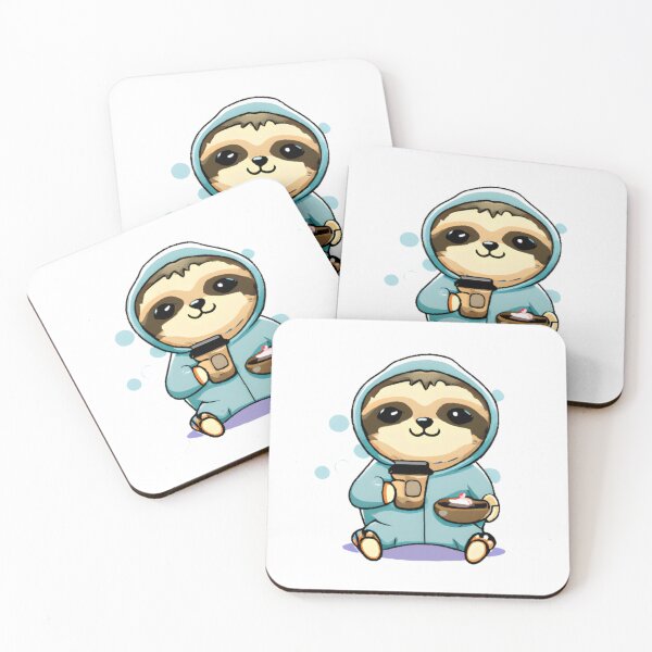 Item preview, Cute sloth drinking coffee, sloth t-shirt designed and sold by Blue  Dragon.