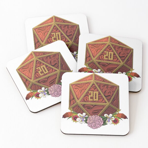 Item preview, Natural 20 Die With Flowers designed and sold by Cat-Clawz.