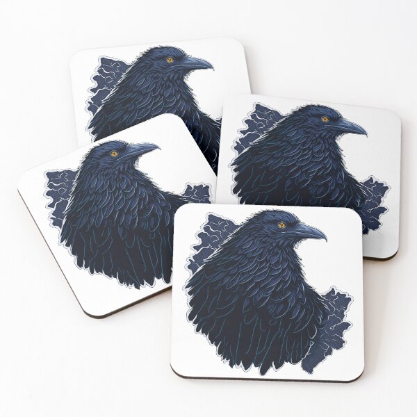 Item preview, Midnight's Embrace: A Captivating Ink Drawing of a Raven! designed and sold by MeowtifullyCute.