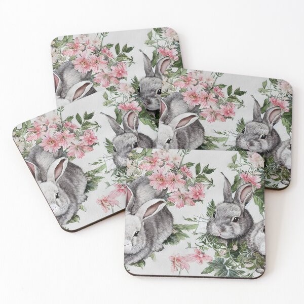 Item preview, Cute Bunnies and Flowes designed and sold by Poetic Patterns Studio.