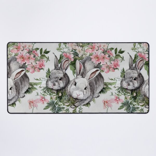 Item preview, Cute Bunnies and Flowes designed and sold by Poetic Patterns Studio.