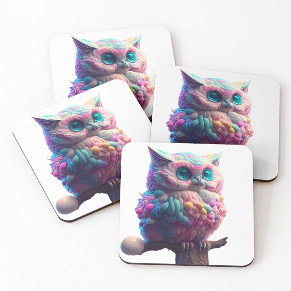 Item preview, Coruja gato na arvore fofa colorida desenho animada designed and sold by afpnegocios.