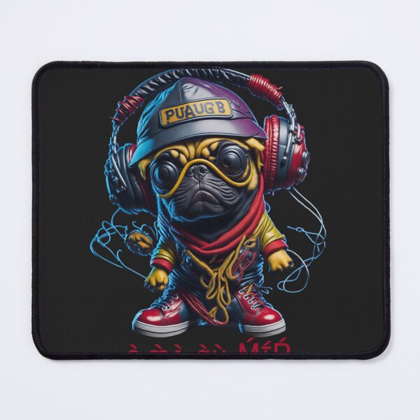 Item preview, Pug cyberpunk DJ 104 designed and sold by RedBluffTraders.