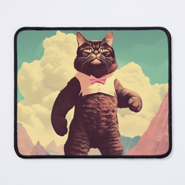 Item preview, Muscle Meow Quirky Retro Art Cat designed and sold by KittyStampedeCo.