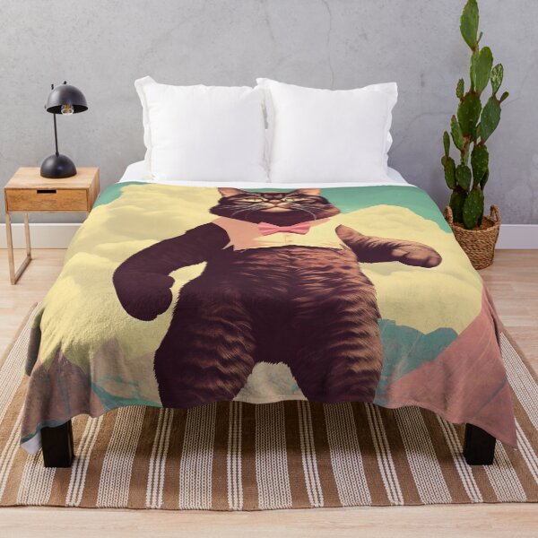 Item preview, Muscle Meow Quirky Retro Art Cat designed and sold by KittyStampedeCo.