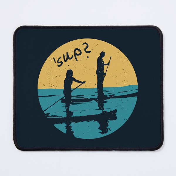 Item preview, SUP?, Stand Up Paddleboard Pun, Two Silhouettes On Paddleboards designed and sold by D-Spot Shop.
