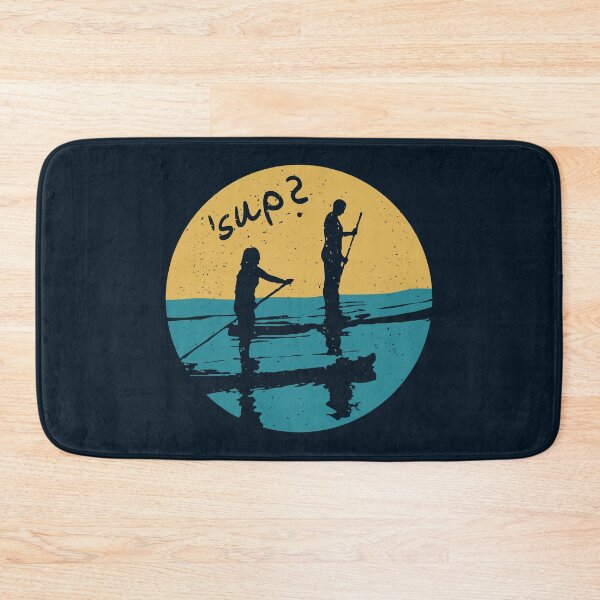 Item preview, SUP?, Stand Up Paddleboard Pun, Two Silhouettes On Paddleboards designed and sold by D-Spot Shop.