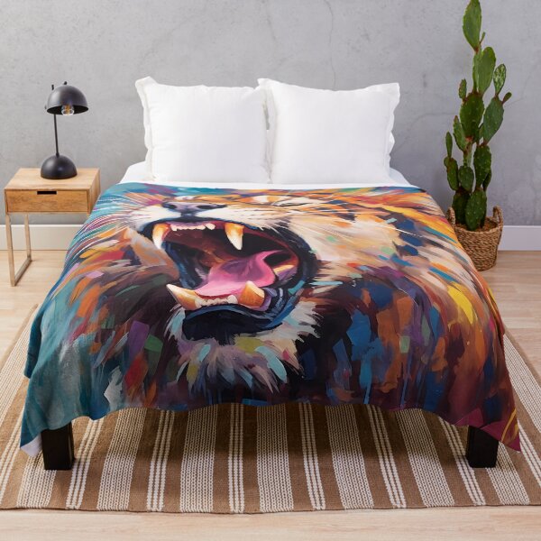 Item preview, Fierce Tiger in Vibrant Colors - Abstract Wildlife Art designed and sold by SweetWhiskers.