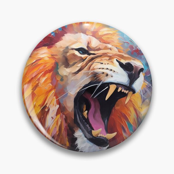 Item preview, Fierce Lion with Dazzling Colors - Abstract Wildlife Art designed and sold by SweetWhiskers.